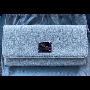 Jessica Moore trifold wallets in Cool Grey! New with dust covers.